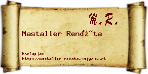 Mastaller Renáta névjegykártya
